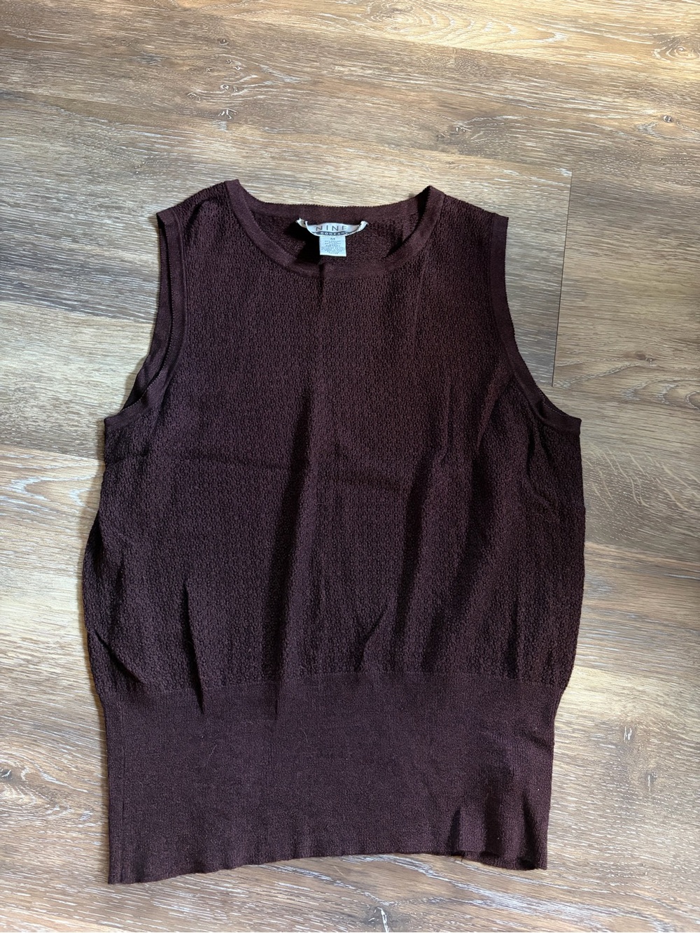 Sleeveless Knit Top in Deep Brown